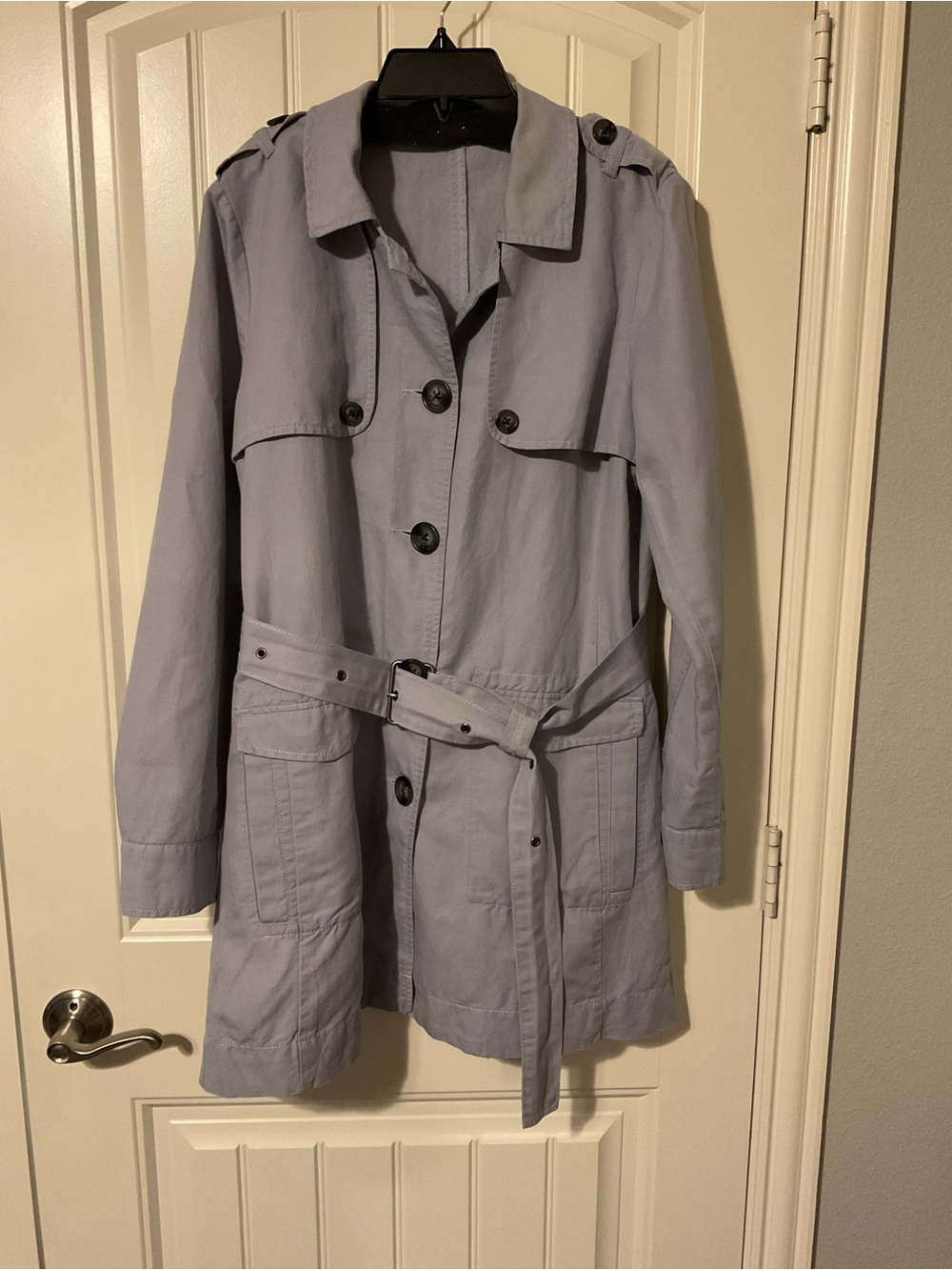 Women’s Light Blue Trench Coat with Belt